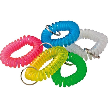 Wrist Coil Key Chain, Translucent Assorted